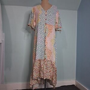 Multicolor Floral Patchwork Maxi Dress - Women